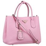 Prada Double Tote Pebbled Leather Pink  18927296