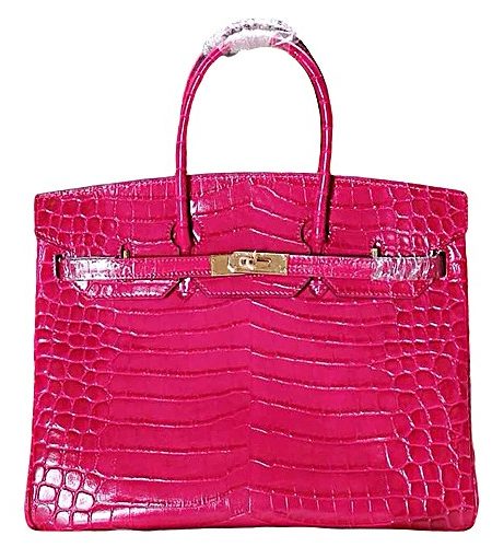 Hermes Birkin 35 Crocodile Rose Tyrien 608060