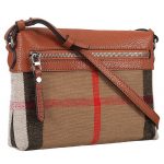 Burberry House Check And Brown Leather Crossbody Bag 18926898