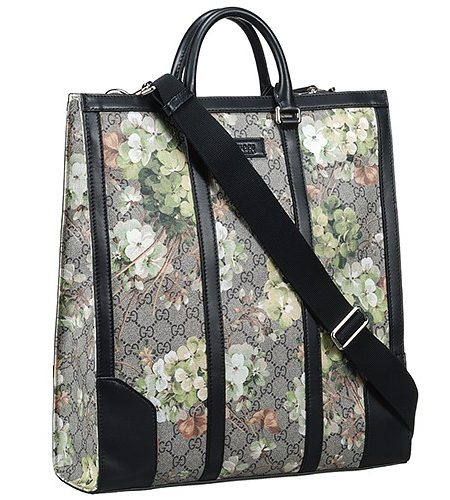 Gucci GG Supreme Blooms Tote Leather Details Bag 18927176