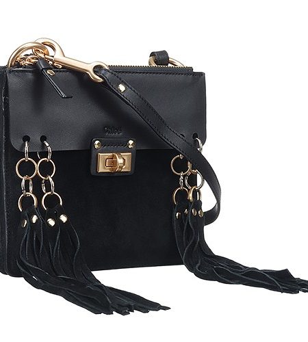 Chloe Jane Tassel Trim Black Crossbody Bag 18927071