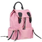 Burberry Large Backpack Pink Nylon Black Leather Trim 18927040