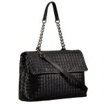 Bottega Veneta Nero Intrecciato Nappa Olimpia Bag
