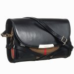 Burberry Bridle House Check And Black Leather Crossbody Bag  18927422