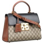 Gucci GG Supreme Padlock Top Handle Bag Black And Brown 18927507
