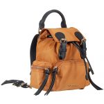 Burberry Medium Backpack Tan Nylon Black Leather Trim 18927048