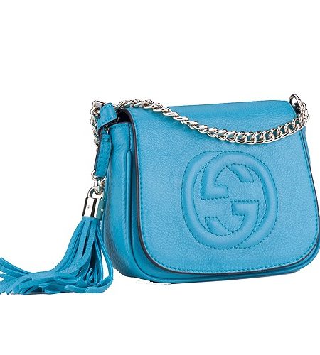 Gucci Soho Mini Shoulder Strap Bag Light Blue