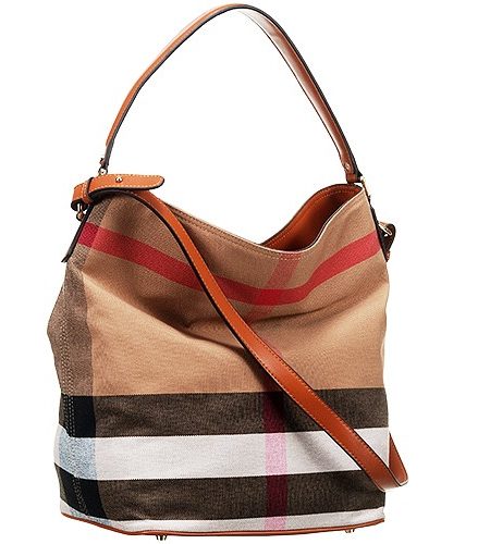 Burberry Ashby Canvas Check And Brown Leather Bag 18927428
