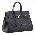 Hermes Birkin Horse Embossed Gold Hardware Tote Black
