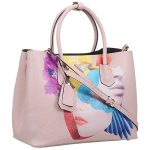 Prada Saffiano Soft Double Collage Print Light Pink Bag 18927284