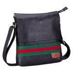 Gucci Web Black Leather Small Shoulder Bag