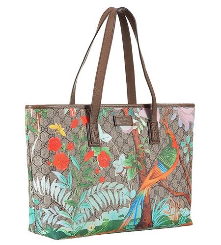 Gucci Tian GG Supreme Canvas And Brown Leather Trim Tote 18926928