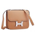 Hermes Constance Tan with Silver Buckle