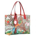 Gucci Tian GG Supreme Canvas And Red Leather Trim Medium Tote  18926795