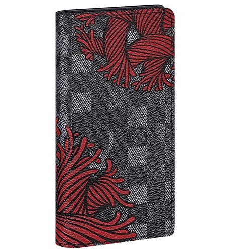 Louis Vuitton Damier Graphite Brazza Wallet Red Ropes Pattern  18927318