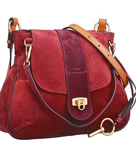 Chloe Lexa Medium Suede Crossbody Bag Red    18927454