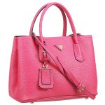 Prada Double Tote Pebbled Leather Fuchsia   18927298
