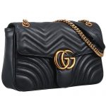 Gucci GG Marmont Matelasse Shoulder Black Leather  Bag 18927201