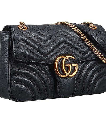 Gucci GG Marmont Matelasse Shoulder Black Leather  Bag 18927201