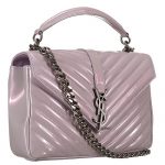 Saint Laurent College Monogram Patent Leather Medium Dusty Rose Bag 18927012