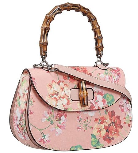 Gucci Bamboo Classic Blooms Top Handle Pink Bag 18927180
