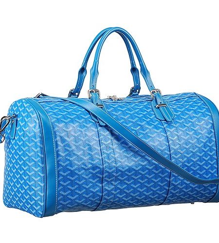 Goyard Croisiere Travel Light Blue Leather Trim Bag 18927361