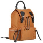 Burberry Large Backpack Tan Nylon Black Leather Trim 18927042