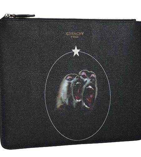 Givenchy Monkey Brothers Printed Black Leather Pouch 18927351