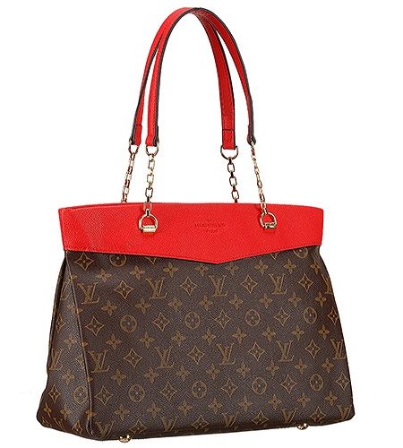 Louis Vuitton Monogram Pallas Shopper Bag Red