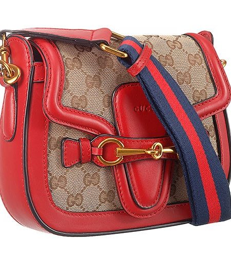 Gucci Lady Web GG Canvas And Red Leather Small Bag  18926784