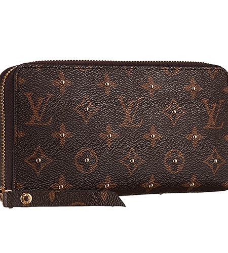 Louis Vuitton Monogram Zippy Wallet With Studs