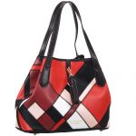 Burberry Honeybrook Patchwork Color Block Leather Tote Black 18927413