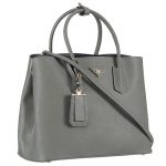 Prada Saffiano Double Tote Grey