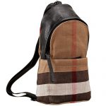 Burberry Man Single Strap Canvas Check Backpack Black 608271