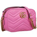 Gucci GG Marmont Matelasse Top Zip  Mini Pink Leather Bag 18927199