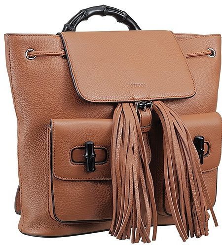 Gucci Bamboo Leather Backpack Brown