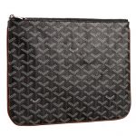 Goyard Medium Pouch Black And Tan Leather Trim