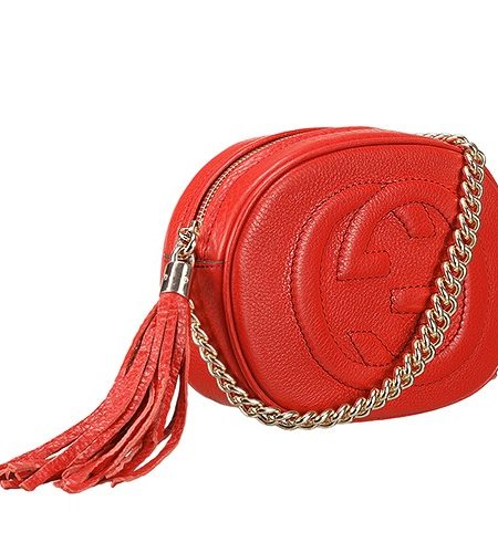 Gucci Soho Leather Mini Chain Bag Red 607946