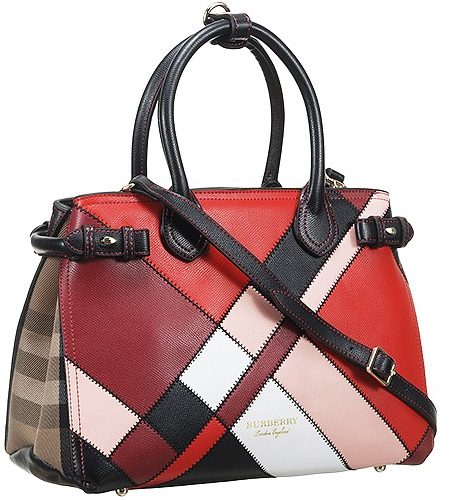 Burberry Banner Patchwork Color Block Leather Black 18927415