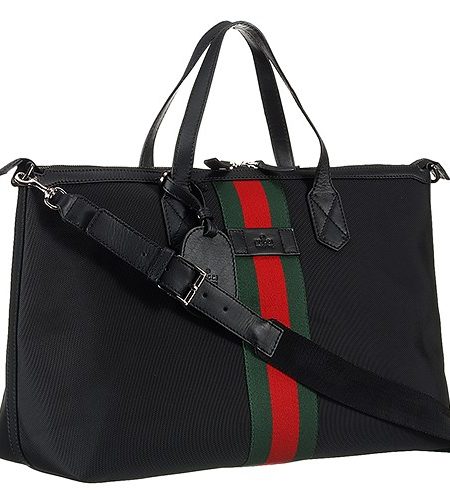 Gucci Techno Signature Web Canvas Duffle Black Bag  18926934
