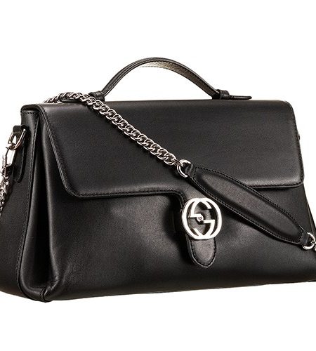 Gucci Interlocking Large Shoulder Bag Black