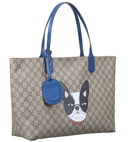 Gucci GG Supreme Tote With Dog Print And Blue Trim 18927183