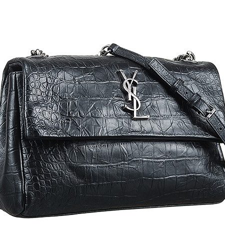 Saint Laurent West Hollywood  Black Crocodile Leather Bag 18927389