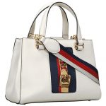 Gucci Sylvie Leather Top Handle Bag White 18927516