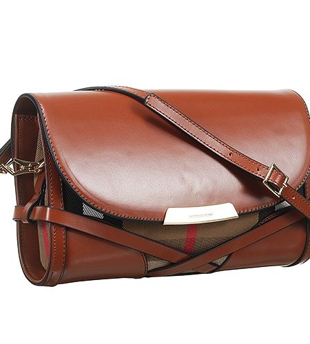 Burberry Bridle House Check And Brown Leather Crossbody Bag 18927421