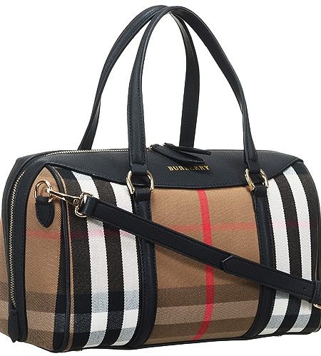 Burberry Haymarket House Check Bowling Bag Black 18927424