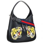 Gucci Dionysus Tiger Embroidered Black Hobo 18927500