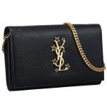 Saint Laurent Stars Logo Chain Shoulder Black Bag  18927397