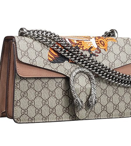 Gucci Dionysus GG Supreme Canvas Bee Detail And Brown Suede Trim 18927103