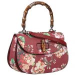 Gucci Bamboo Classic Blooms Top Handle Dark Red Bag 18927178